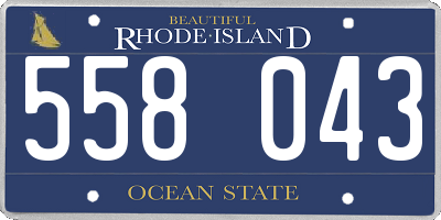 RI license plate 558043