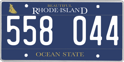RI license plate 558044