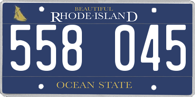 RI license plate 558045