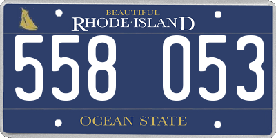 RI license plate 558053
