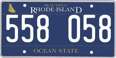 RI license plate 558058