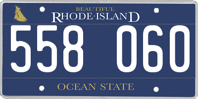RI license plate 558060