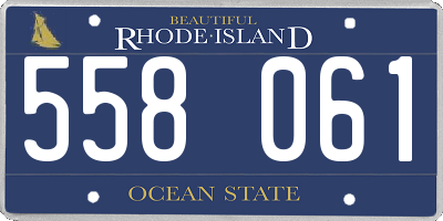RI license plate 558061