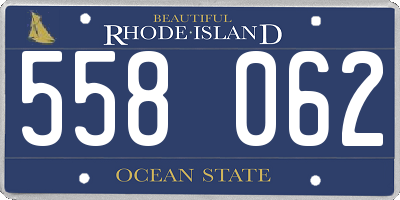 RI license plate 558062
