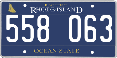 RI license plate 558063