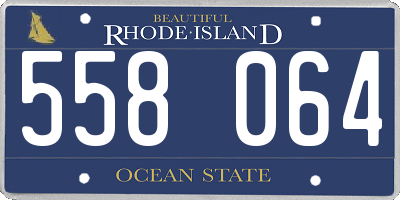 RI license plate 558064