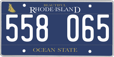 RI license plate 558065