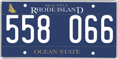 RI license plate 558066