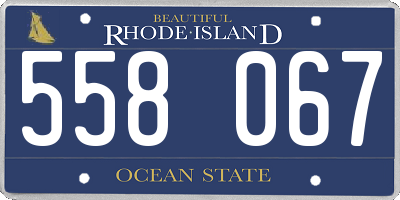 RI license plate 558067