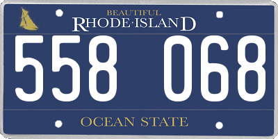 RI license plate 558068