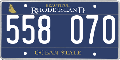 RI license plate 558070