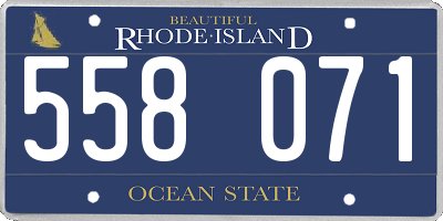 RI license plate 558071