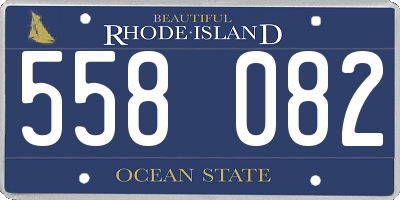 RI license plate 558082