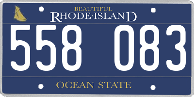 RI license plate 558083