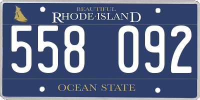 RI license plate 558092