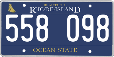 RI license plate 558098