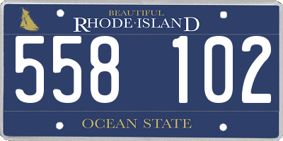 RI license plate 558102