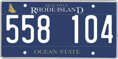 RI license plate 558104