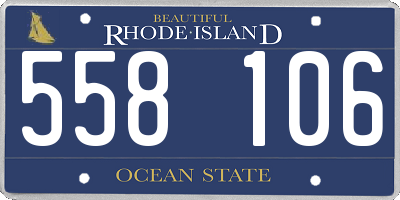 RI license plate 558106