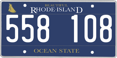 RI license plate 558108