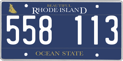 RI license plate 558113