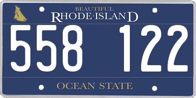 RI license plate 558122