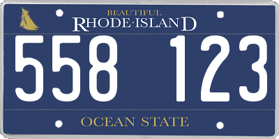 RI license plate 558123