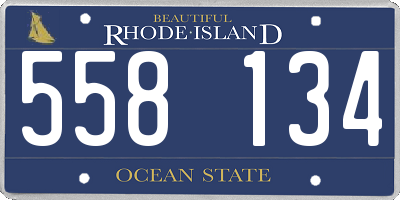 RI license plate 558134