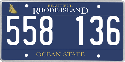 RI license plate 558136