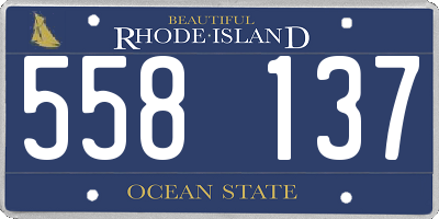 RI license plate 558137