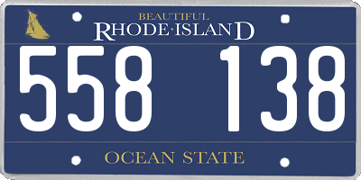RI license plate 558138
