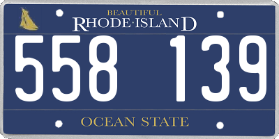 RI license plate 558139