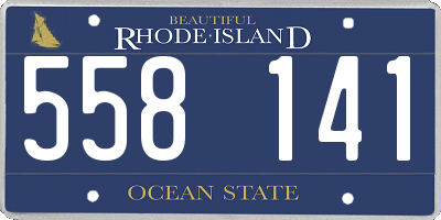 RI license plate 558141