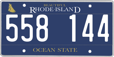 RI license plate 558144
