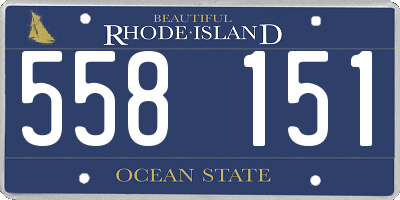 RI license plate 558151