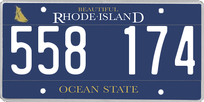RI license plate 558174