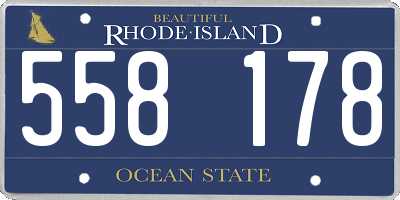 RI license plate 558178