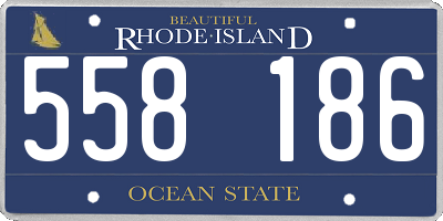 RI license plate 558186
