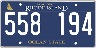 RI license plate 558194