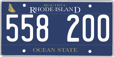 RI license plate 558200
