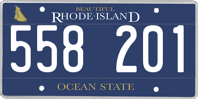 RI license plate 558201