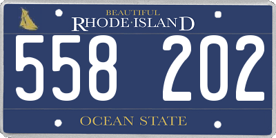 RI license plate 558202