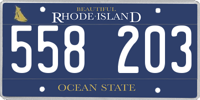 RI license plate 558203