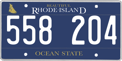 RI license plate 558204