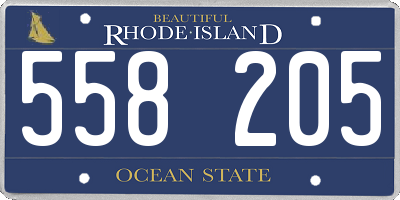 RI license plate 558205