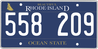 RI license plate 558209