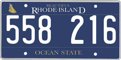 RI license plate 558216