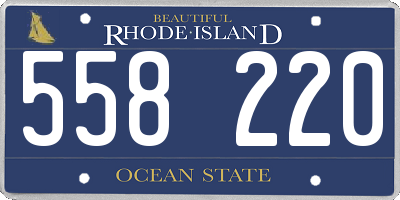 RI license plate 558220