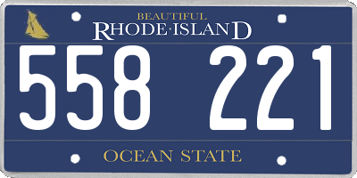 RI license plate 558221