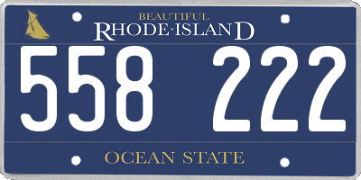 RI license plate 558222